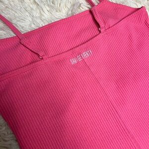 Savage X Fenty Ribbed Spaghetti-Strap Midi Dress - Hot Pink Size 2X